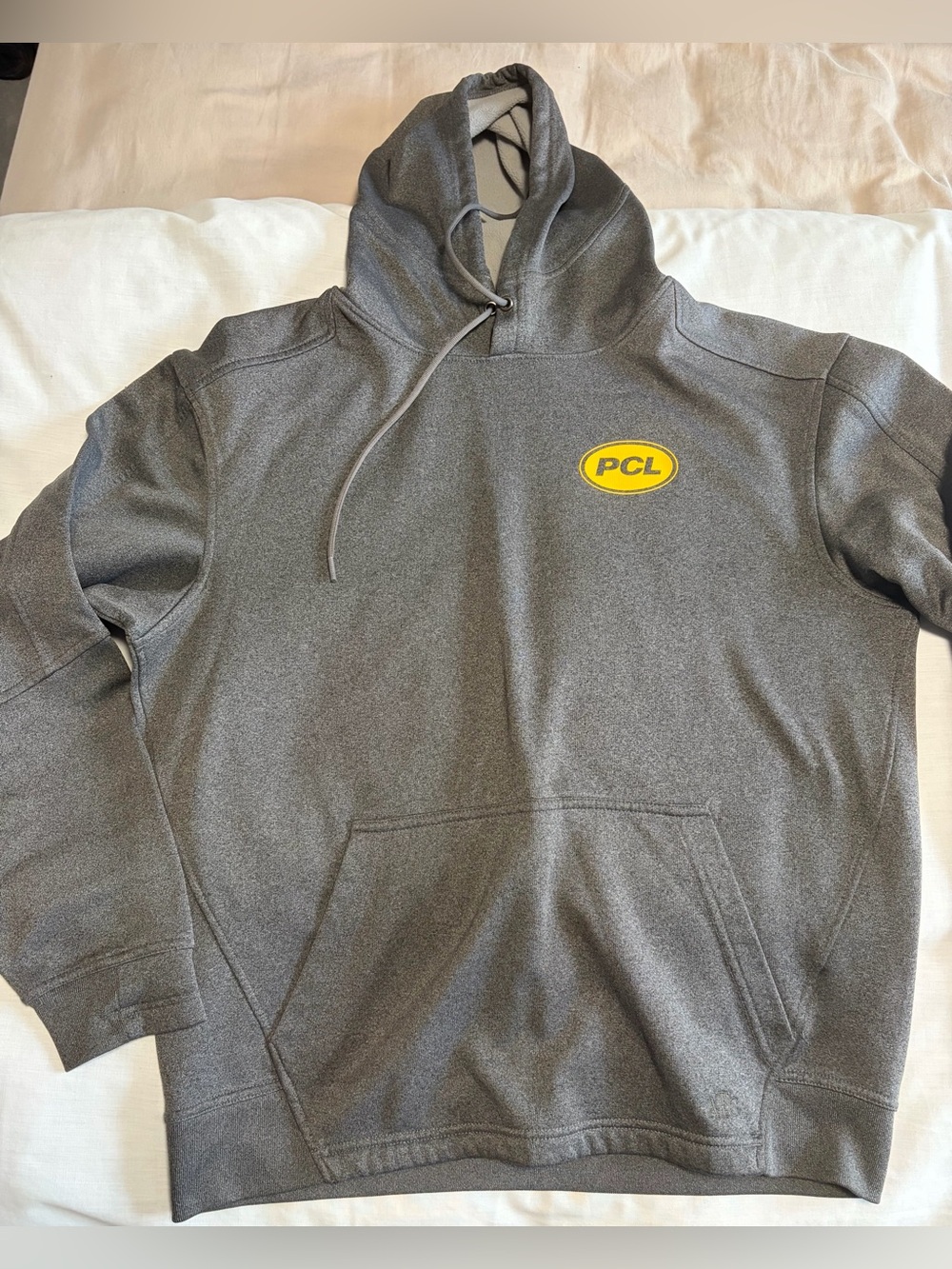 Men's Gray Hooded Sweatshirt - Pullover Hoodie (see description re sizing)